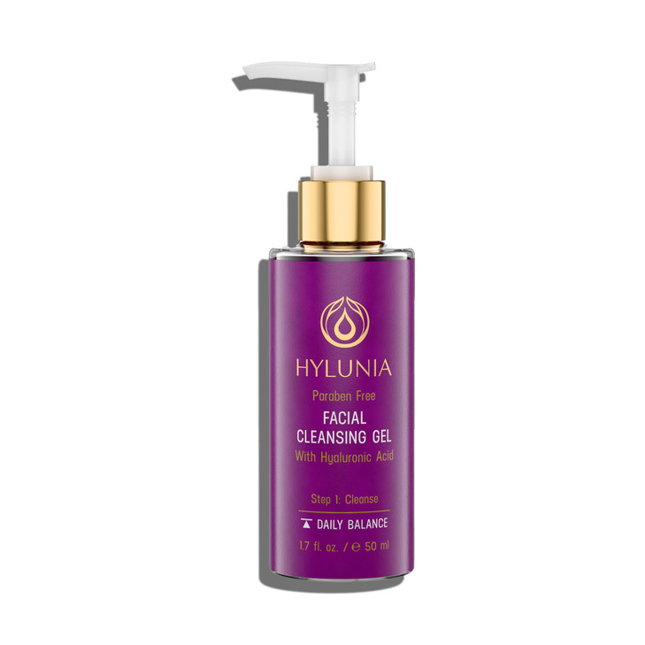 Hylunia Facial Cleansing Gel Hydrating Cleanser Makeup Remover wHyaluronic Acid Organic Lavender Plant Extracts Deep Cle