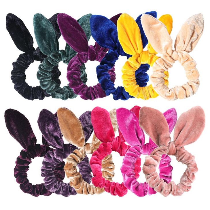 SUSULU Hair Scrunchies Velvet Scrunchy Elastic Hair Ties Twist Knot Hair Bands Women Ponytail Accessories Pack of 12pcs online at globaldelivered