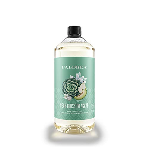 Caldrea Hand Soap Refill Aloe Vera Gel Olive Oil And Essential Oils To Cleanse And Condition Pear Blossom Agave Scent 32