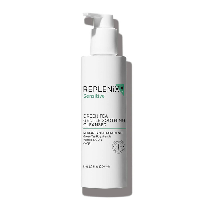 Replenix Green Tea Gentle Soothing Facial Cleanser MedicalGrade Sensitive Skin Face Wash Now with New Improved Packaging