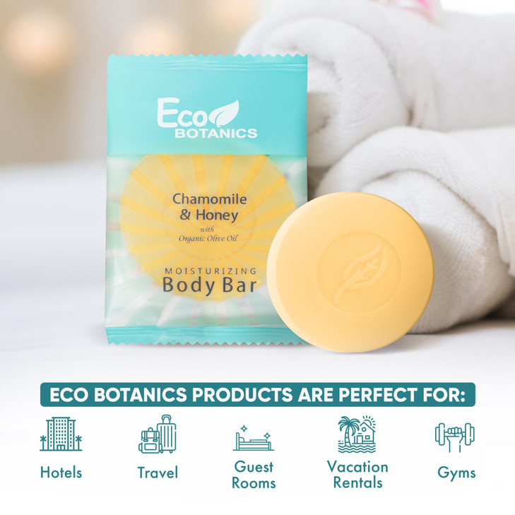 Eco Botanics Travel Size Hotel Toiletry Set 100 Count 085 oz Bottles Guest Amenities for Vacation Rentals and Short Term