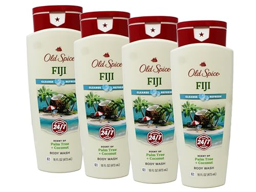 Old Spice Body Wash for Men Fresher Fiji Scent Fresher Collection 16 Fluid Ounce Pack of 4
