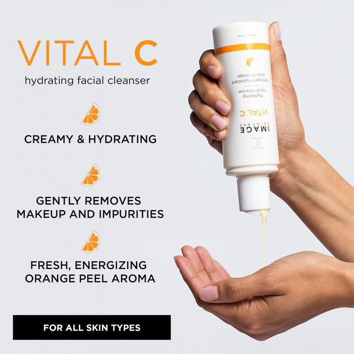 IMAGE Skincare VITAL C Hydrating Facial Cleanser Gentle Face Wash with Vitamin C E and A 6 fl oz