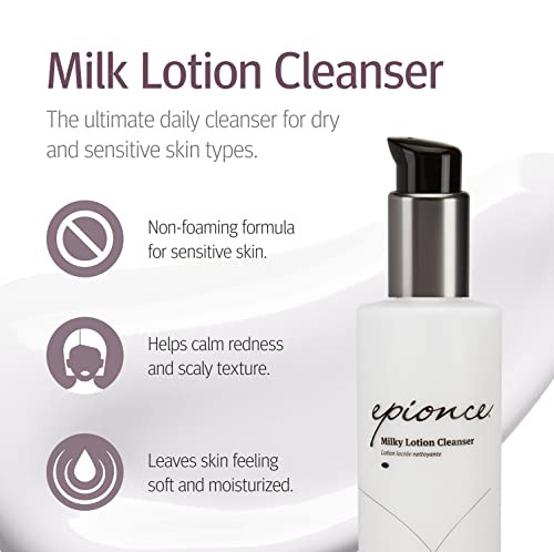 Epionce Milky Lotion Cleanser Face Wash Makeup Remover for Dry Sensitive Skin NonFoaming Hydrating Facial Cleanser Derma