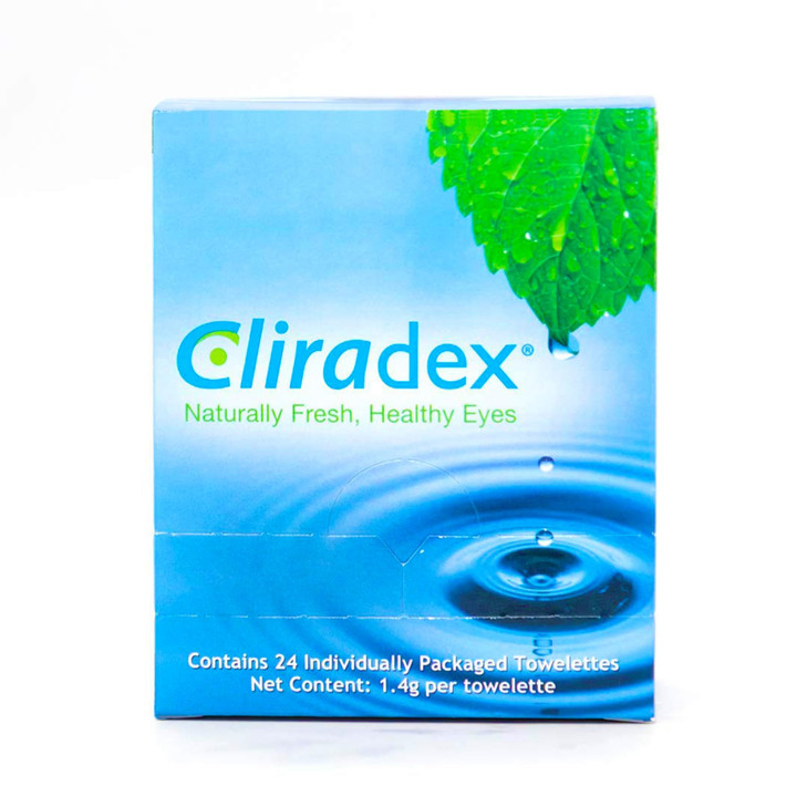 Cliradex Towelettes Natural Face Eyelash Eyelid Cleanser Wipes for Demodex Blepharitis Mgd and Red Irritated Eye Lid Tea