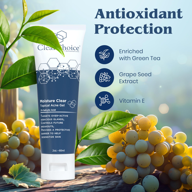 Clear Choice Moisture Clear Gel Moisturizer 2 Salicylic Acid for Breakout Control Lightweight Hydration AntioxidantRich