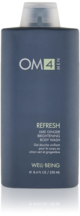 Organic Male OM4 Refresh Lime Ginger Brightening Body Wash Mens bodycare with Vitamin C to Cleanse and Nourish