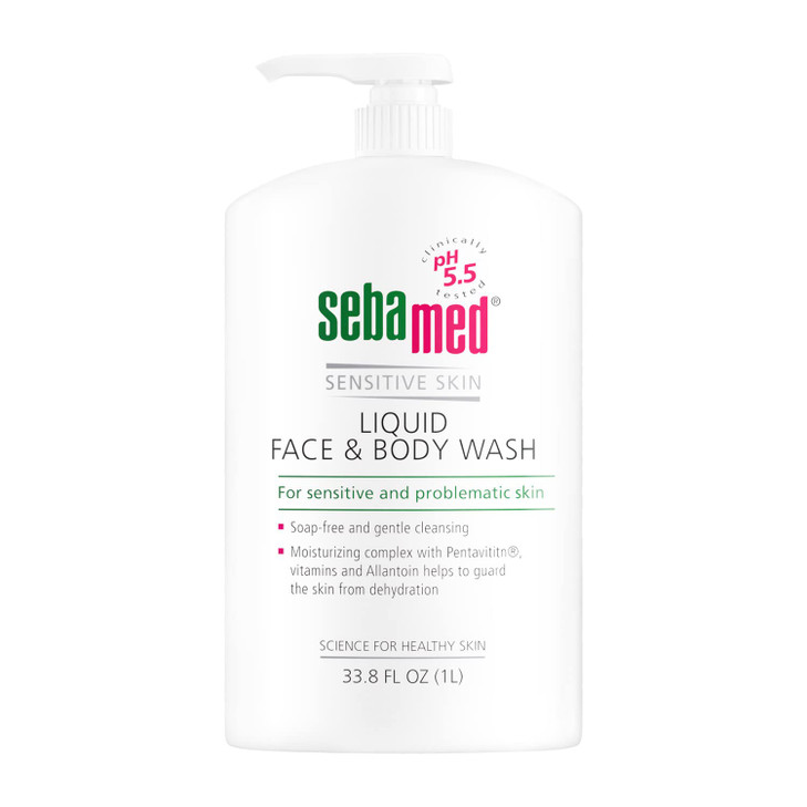SEBAMED Sensitive Skin Face and Body Wash for Women and Men pH 55 Mild Gentle Hydrating Cleanser Hypoallergenic Body Was