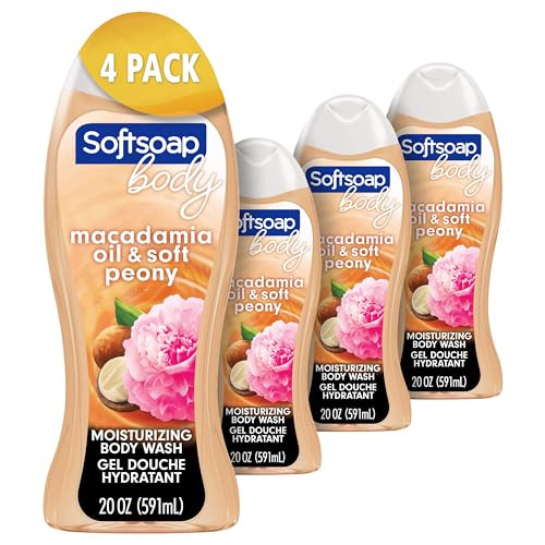 Softsoap Moisturizing body wash macademia 20 ounce pump 20 Fl Oz 4 Packs