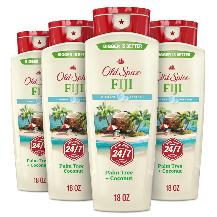 Old Spice Cleansing Body Wash for Men 247 Shower Fresh with Lasting Scent Cleanse Refresh Gentle on Skin Vitamin B3 Fiji