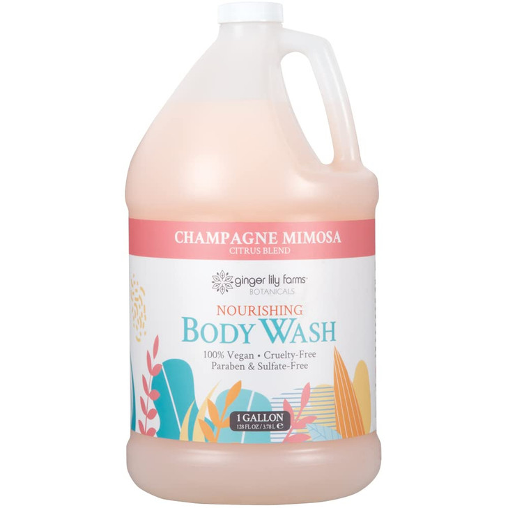 Ginger Lily Farms Botanicals Nourishing Body Wash Champagne Mimosa 100 Vegan CrueltyFree Citrus Blend Scent 1 Gallon 128