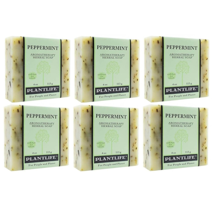 Plantlife Peppermint 6pack Bar Soap Moisturizing and Soothing Soap for Your Skin Hand Crafted Using PlantBased Ingredien