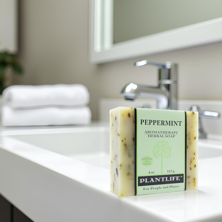 Plantlife Peppermint 6pack Bar Soap Moisturizing and Soothing Soap for Your Skin Hand Crafted Using PlantBased Ingredien