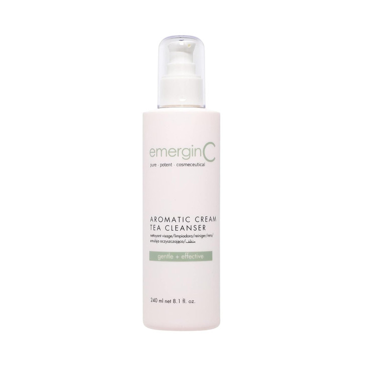 emerginC Aromatic Cream Tea Cleanser Soothing Gentle Face Wash with Green Tea Chamomile Rose for Minor Redness Removing