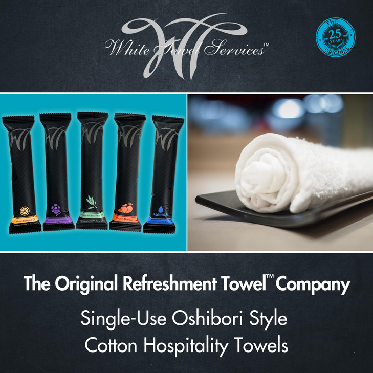 White Towel Services 8 x 8 inch Moist Cotton Towel Individually Wrapped Lavender Case of 50