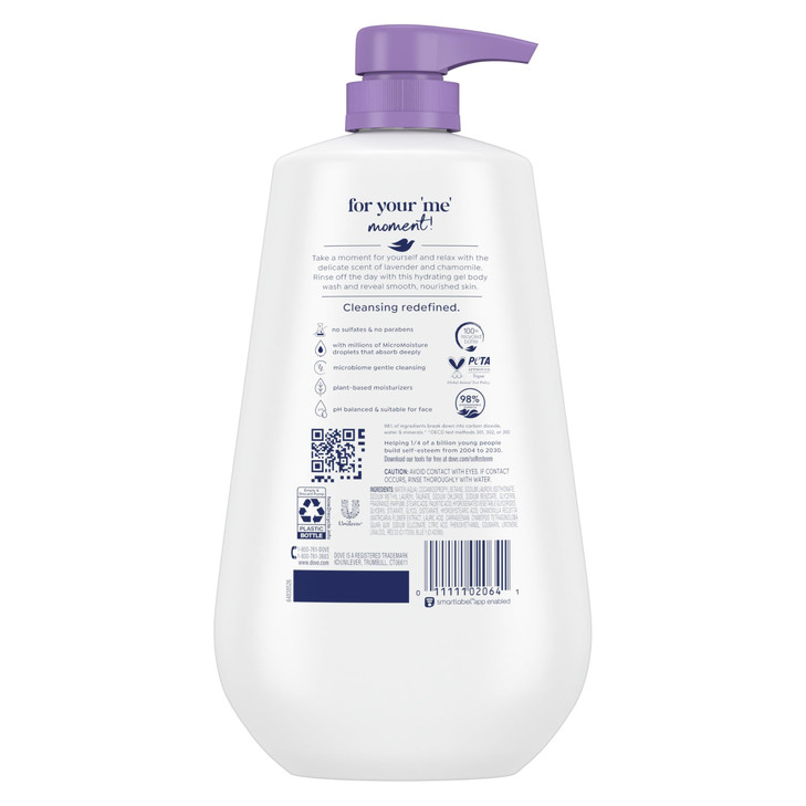 Dove Body Wash with Pump Relaxing Lavender Oil Chamomile 3 Count for Renewed HealthyLooking Skin Gentle Skin Cleanser wi