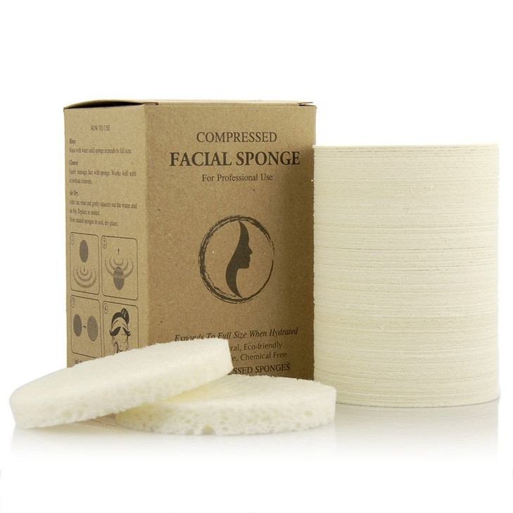 Appearus Natural Cellulose Facial Sponges 100 Pack Compressed Professional Spa Facial Sponge Pads for Cleansing Exfoliat
