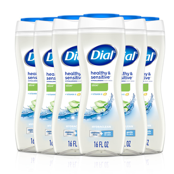 Dial Clean Gentle Body Wash Aloe Scent 16 Fl Oz Pack of 6