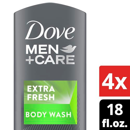 Dove MenCare Body Wash Extra Fresh 4 Count for Mens Skin Care Body Wash Effectively Washes Away Bacteria While Nourishin