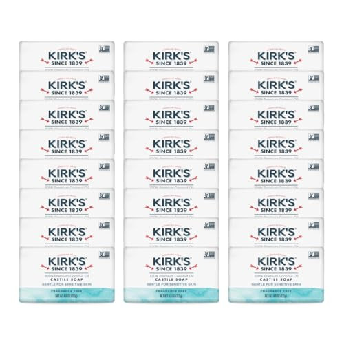 Kirks Castile Bar Soap for Men Women Children Made with Premium Coconut Oil Sensitive Skin Formula Vegan Non GMO Fragran