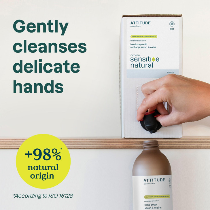 ATTITUDE Body Wash for Sensitive Skin EWG Verified Shower Gel Soothing Oat Dermatologically Tested Plant and MineralBase