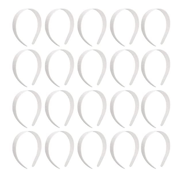 20 Pcs Bulk Plain Craft White Plastic Headbands, No Teeth DIY Hair Bands Girls Women Hair Accessories, 1" online at globaldelivered