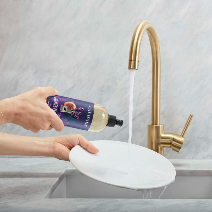 Caldrea Dish Soap Biodegradable Dishwashing Liquid made with Soap Bark and Aloe Vera Lavender Cedar Leaf 16 oz 3 Pack