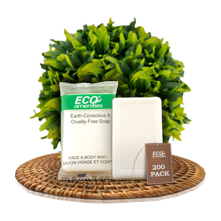 ECO amenities Travel Soap Bar 05 oz 200Count Green Tea Scent Travel Essentials Mini Soap Bars Individually Wrapped Hotel