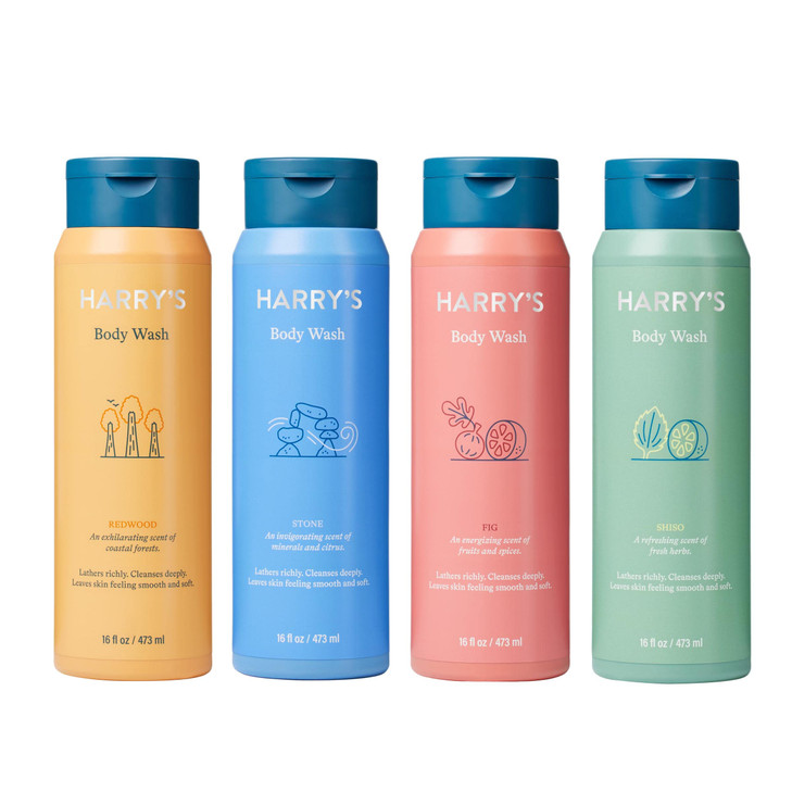 Harrys Mens Body Wash Body Wash for Men Variety Pack 16 Fl oz Pack of 4 Packaging May Vary