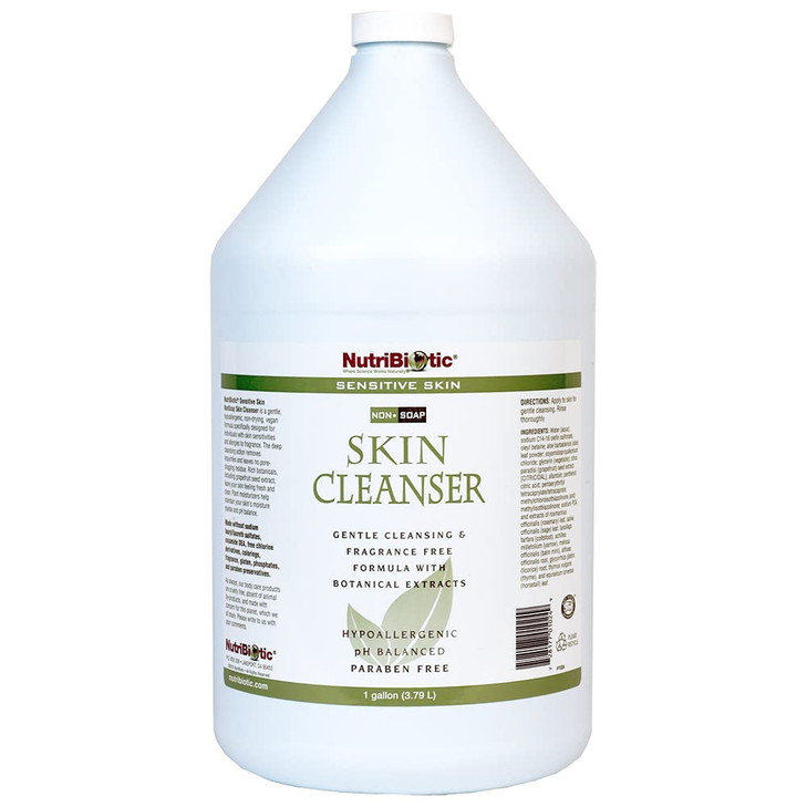 NutriBiotic Sensitive Skin NonSoap Skin Cleanser 1 Gallon with GSE Citricidal pH Balanced Hypoallergenic Biodegradable F