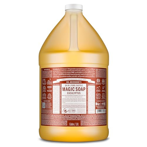 Dr Bronners PureCastile Magic Soap Liquid Eucalyptus 1 Gallon Made with Regenerative Organic Certified Oils 18in1 Uses F