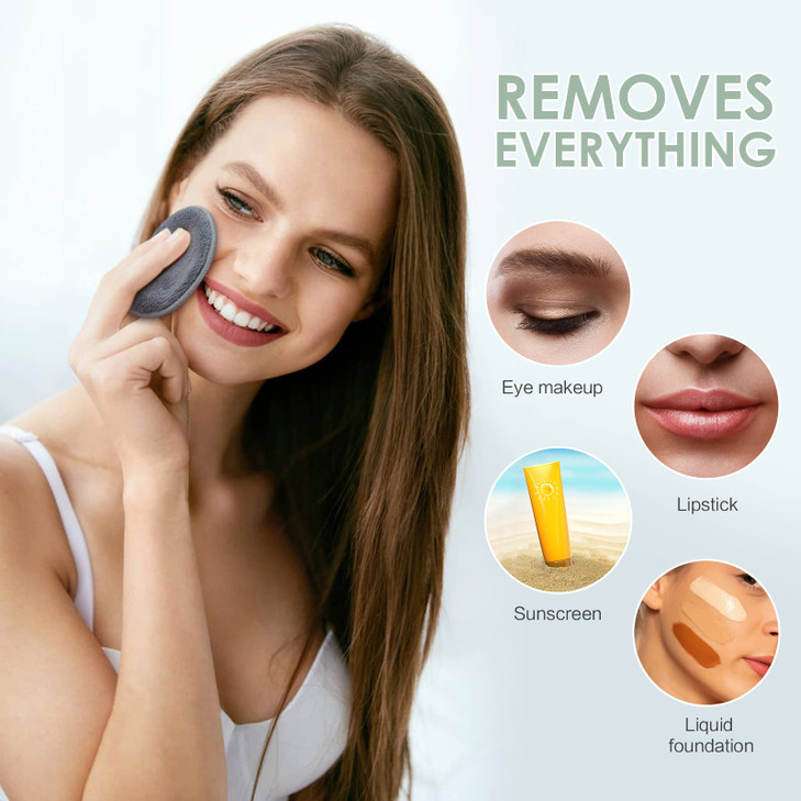 SUNLAND Resuable Makeup Remover Pads with Laundry Bag Soft and Fridnely for Face Eye Lip Remover Pads(Grey) online at globaldelivered
