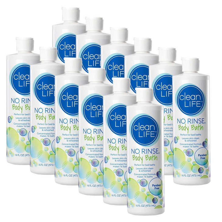 NoRinse Body Bath 16 Fl Oz Leaves Skin Clean Refreshed And OdorFree RinseFree Formula Pack Of 12 Makes 16 Complete Baths