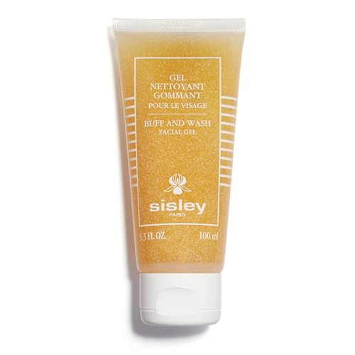 Sisley Paris Buff and Wash Facial Gel 100 mL Face Wash with Essential Oils Exfoliating Micro Particles for Soft Luminous