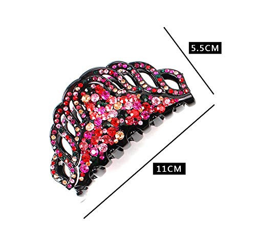 Women Lady Exquisite Crystal Hair Clip Claw Pins Large Fancy Rhinestones Claw Clip Jaw Clips for Thick Hair (Blue) online at globaldelivered