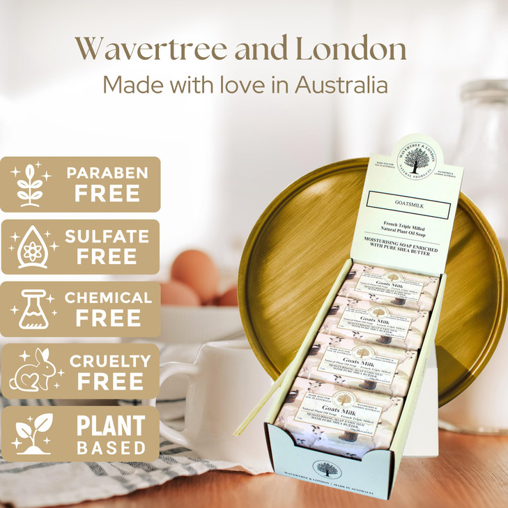 Wavertree London Goats Milk Scented Natural Soap Bars Pack of 8 7oz Moisturizing French Triple Milled Soap Bars enriched