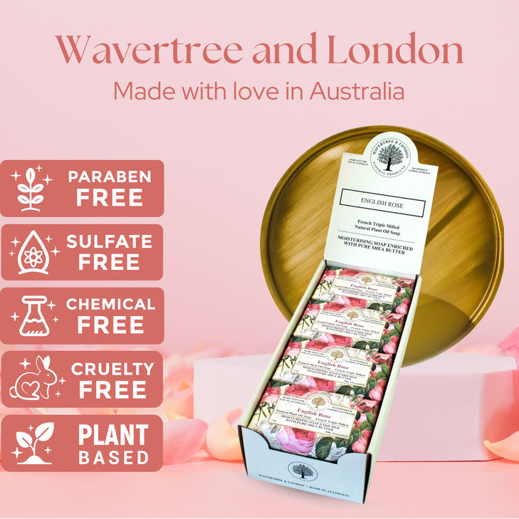 Wavertree London English Rose Scented Natural Soap Bars for Women Men 8 x 7oz Moisturizing TripleMilled Soap Bars Enrich