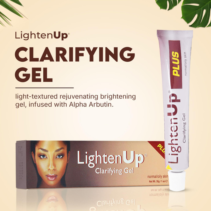 LightenUp Plus Clarifying Gel 1 fl oz 30 ml Brightening Cream for Knuckles Elbows Hands Armpits with Alpha Arbutin Fruit