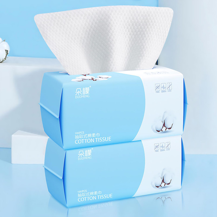 Cotton Facial Dry Wipes 100 Count Deeply Cleansing Disposable Face Towel Wash Cloth MultiPurpose for Skin Care Makeup an