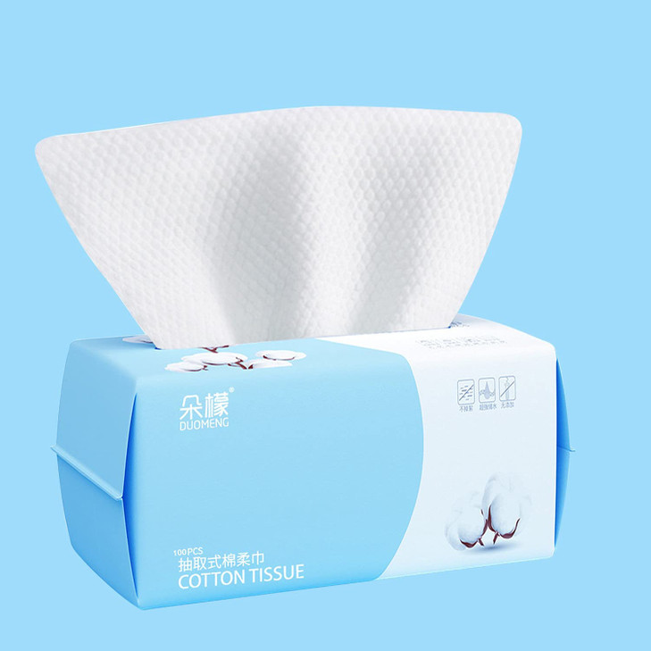 Cotton Facial Dry Wipes 100 Count Deeply Cleansing Disposable Face Towel Wash Cloth MultiPurpose for Skin Care Makeup Wi