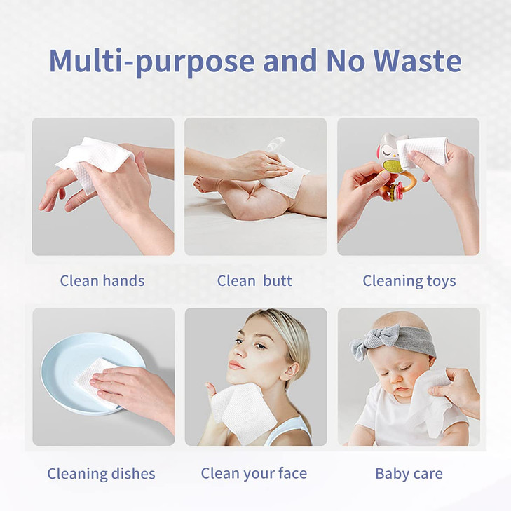 Disposable Face Towel MSOEUESO Cotton Facial Tissues Dry Face Cloths Thick Facial Wipes Makeup Remover Wipes Ultra Soft