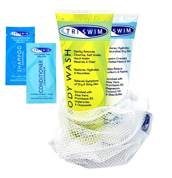TRISWIM Body Care Gift Set After Swim Body Wash and Lotion 85 fl oz Citrusscented with Aloe Vera Chamomile Includes Sham