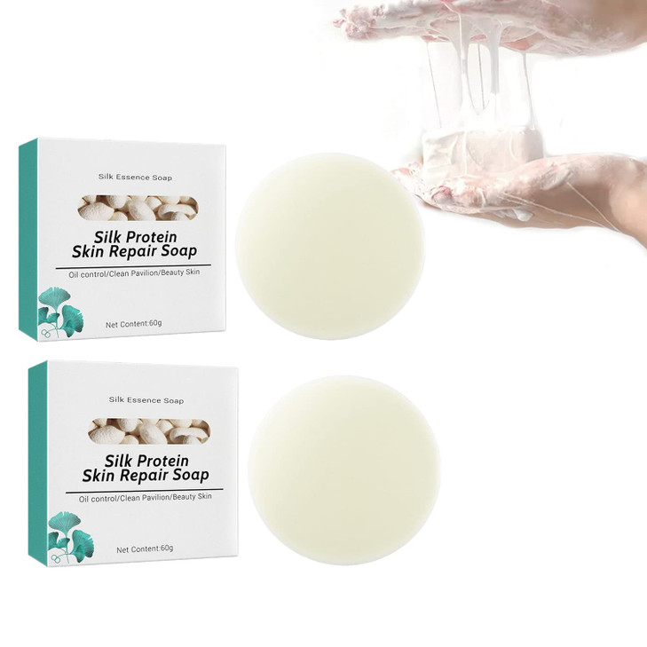 YG LianKai 2PCs SkinFerm Collagen Milk Whitening Soap Silk Protein Skin Repair Soap Exfoliating and Brightening Soaps fo