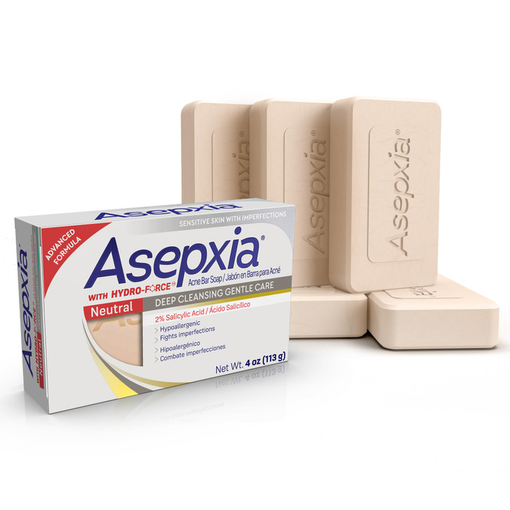 Asepxia Acne Treatment Neutral Hypoallergenic Bar Soap 2 Salicylic Acid Cleanser Removes Impurities Excess Oil Soothes S