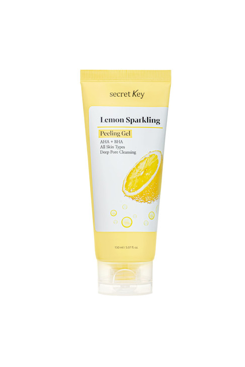 SECRETKEY Lemon Sparkling Peeling Gel 507 fl oz 150 ml Deep Cleansing Exfoliation AHA BHA Low Irritation for Sensitive S