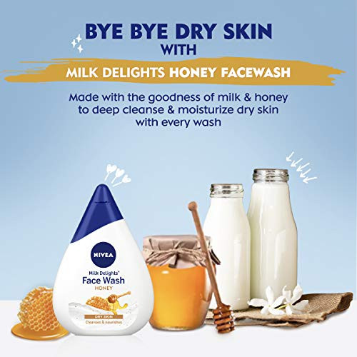 NIVEA Face Wash, Milk Delights Moisturizing Honey(Dry Skin), 100ml online at globaldelivered