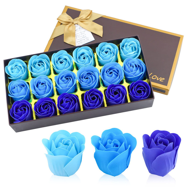 JIALEEY Floral Scented Bath Soap Rose Flower Petals Plant Essential Oil Rose Soap Set Shaped Petals Gifts Ideas for Her