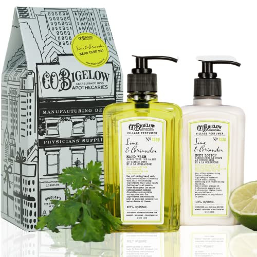 CO Bigelow Lime Coriander Apothecary Duo Hand Care Gift Set Hand Wash Body Lotion Liquid Soap Moisturizing Lotion Set of
