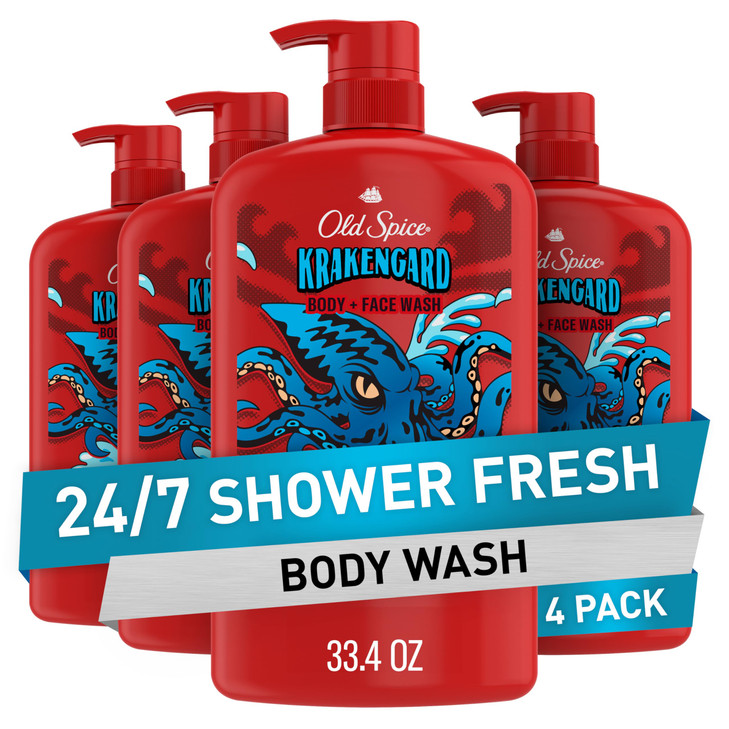 Old Spice Cleansing Body Wash for Men 3X Defense 247 Shower Fresh with Lasting Scent 2in1 Body Face Wash Krakengard with