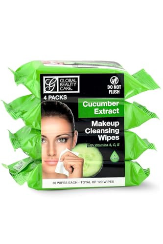 Global Beauty Care Makeup Remover Wipes 120 Count Cucumber